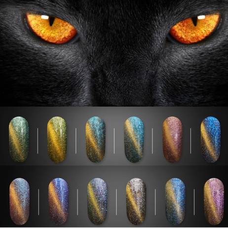 1pcs 15ml Chameleon Cat Eyes Nail Gel Polish Long-lasting Soak Off UV/LED Magnetic Gel Varnish 12 Colors DIY Nail Art