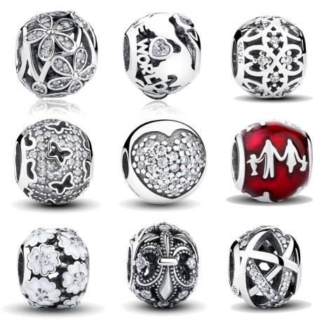 Original Daisy Meadow Clear CZ Flower,Butterfly,Heart Charm Fit Pandora Bracelet 925 Sterling Silver Beads Jewelry Making