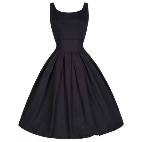 2016 Summer Women Hepburn Dresses O-neck Sleeveless Black Retro Casual Party Robe Rockabilly 50s Vintage Vestidos Plus Size