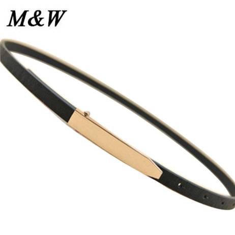 Fashion Candy Color Gold Metal Buckle Thin cintos femininos Women's Pigskin Leather belt good quality all match Belts for Woman