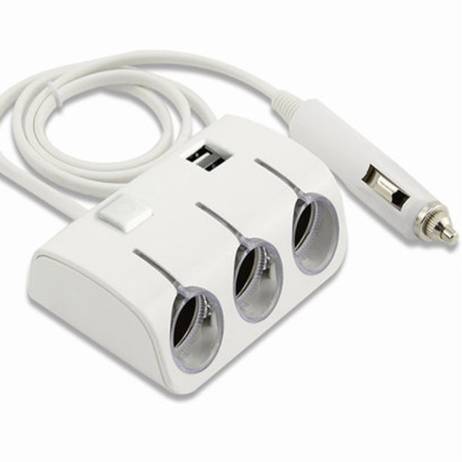 High Quality 3 Way Car Cigarette Lighter Socket Splitter Charger Power Adapter DC+USB Port Plug 12V-24V Dash Camera