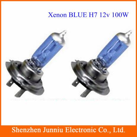 Free Shipping 2 X H7 Xenon Halogen Bulb Car Headlights Car Super Bright Light Bulbs Lamp 12V 100W