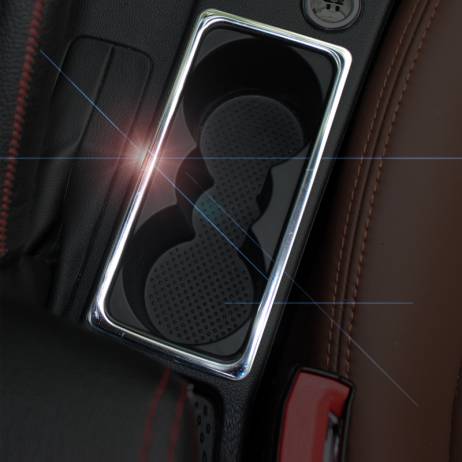 Stainless Steel Car Interior Water Cup Holder Frame Decoration Cover Sticker For Skoda Octavia a7 a 7 2015 2016 Auto Accessories