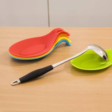 Vorkin Random Color Silicone Spoon Rest Heat Resistant Kitchen Utensil Spatula Holder Cooking Tool Free Shipping