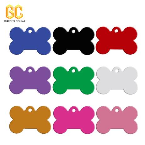 20 pcs/lot Aluminum Pet Name Tag Double Sided Custom Engraved Bone Shape Dog Cat Pet Name Phone Number ID Tag Charm Personalized