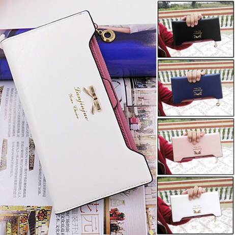 2016 New Lovely Lady Long Purse Leather Women Wallets Zipper Thin Card Holder Bag Coin Purse Carteras mujer feminina carteras ho