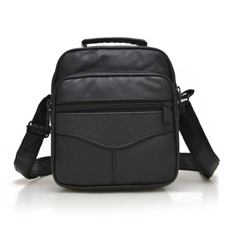 Fashion classic genuine leather man bag high quality workmanship small black shoulder bag messenger bag travel bag small square