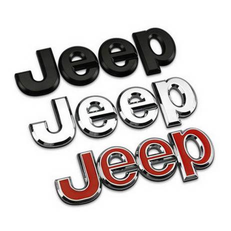 Hot Sale Metal Car Styling Wrangler Stickers Grand Cherokee Guide Word Letter Logo Rear Standard Car Sticker Red/Silver CT2112