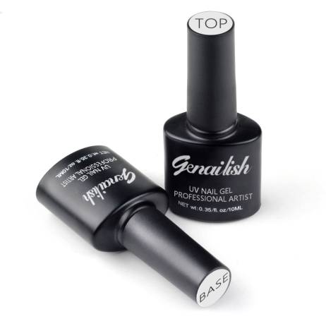 2Pcs/Lot UV No-Wipe Top Coat + UV Base Coat Foundation for UV Gel Nail Polish Long-Lasting Soak-off Nail Gel 10ml/Pcs-NG700
