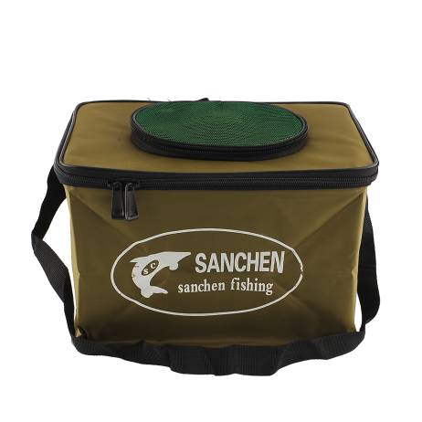 New Durable Foldable Fabric Portable Canvas square Fish Bucket Tackle Box Water Pail for Fishing Outdoors S Size Fishing Bag