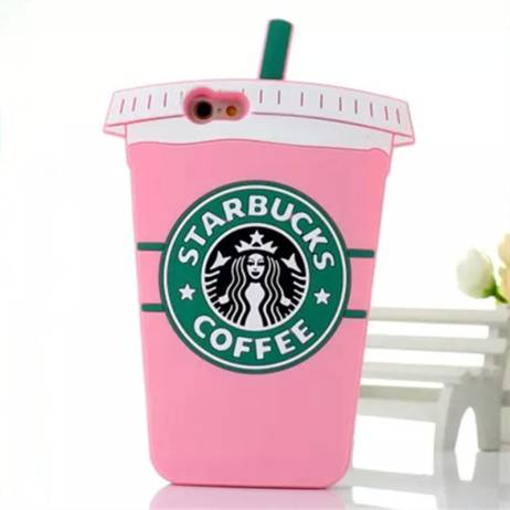 Hot Sale! Pink 3D Cartoon Starbuck Coffee Cup Silicon Phone Case For iPhone All Soft Back Cover For Samsung Galaxy Series For LG