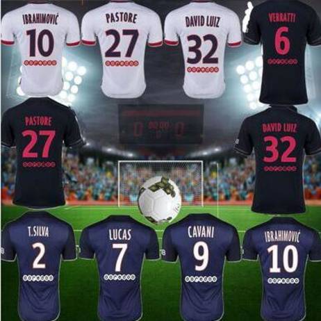 New IBRAHIMOVIC soccer jersey 2016,player version 3rd black football shirt maillot de foot PASTORE LUCAS IBRAHIMOVIC jerseys