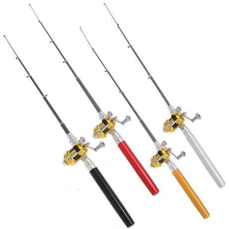 EA14 2016 New Mini Portable Pocket Fish Pen Aluminum Alloy Fishing Rod Pole Reel Four Colors Free Shipping