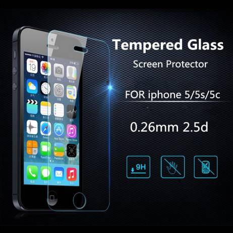 Ultra Thin 0.3mm 2.5D Premium Tempered Glass Screen Protector For iPhone 5 5S 5c 5SE HD Toughened Protective Film