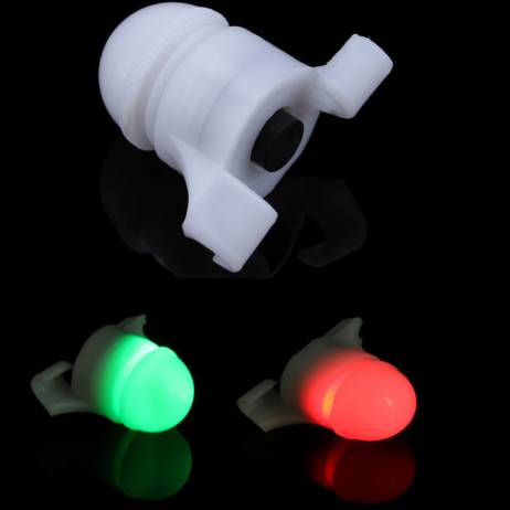 New 2 in 1 LED Night Fishing Rod Tip Clip on Fish Strike Bite Alert Alarm Light Mini Portable Free Shipping