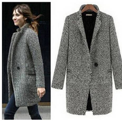 free shipping elegant women winter wool coats plus size grey warm cotton trench laides velvet thick jacket long outdoor overcoat