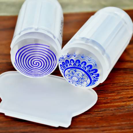 2pcs/set Clear Jelly Stamper Nail Art Stamper Crystal Clear Silicone Stamper & Scraper Stamping Nail Tools#24059