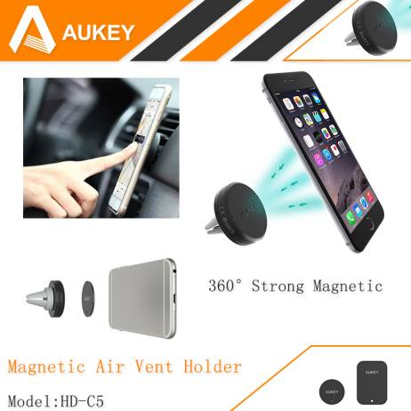 AUKEY 360 Degree Universal Car Holder Magnetic Air Vent Mount Smartphone Dock Mobile Phone Holder for iPhone 6S 5 Samsung S6 HTC
