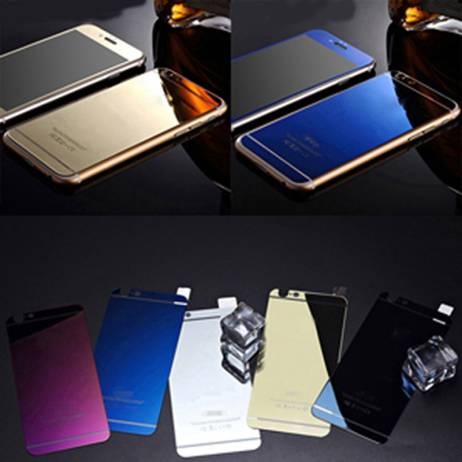 Front+Back Metal plating glass Mirror Effect Color Protective Film case For iPhone 4s 5 5s 6 6s plus Full Cover Screen Protector