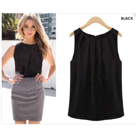 Plus Size 2016 Blusas Women Blouses Roupas Femininas Tropical Sexy Fold Sleeveless Chiffon Ladies Blouses Casual Tops Clothing