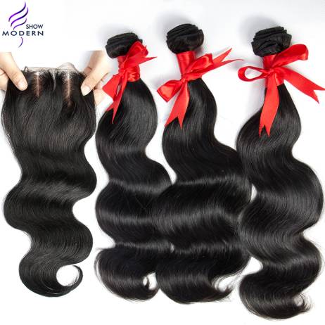 7A Brazilian virgin hair with closure 4pcs lot Brazilian hair weave bundles Rosa Hair Products Brazilian Body Wave with closure