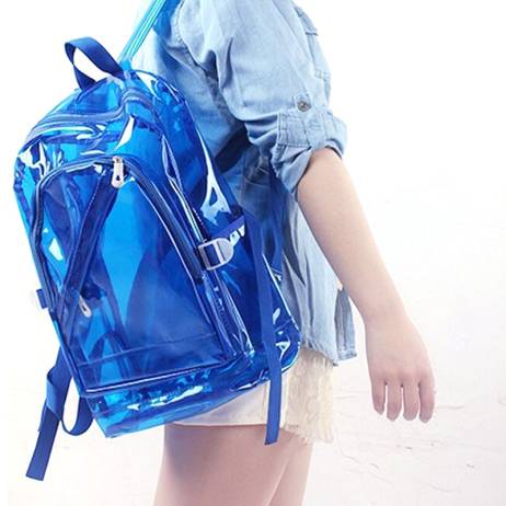 Transparent Clear Plastic Waterproof Backpack for Teenage Girls PVC School Bags Shoulders Bag