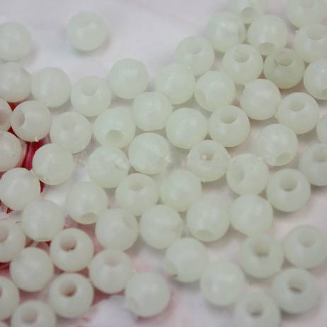 100Pcs /Lot Luminous Lure Rigs Making Fishing White Beads Fish Traces Hole Dia 0.26cm VCJ32 P