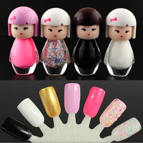 New Fashion Cute Baby Doll Design Sexy Acrylic Nail Art Polish Bright Glitter Beauty Nail Decoration