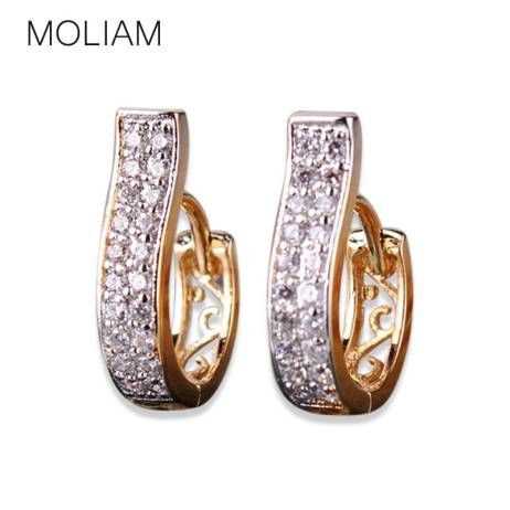 MOLIAM High Quality Small Hoop Earrings For Women Crystals Zircon Earing Brinco Birthday Valentine Gift Jewellery Earings E105