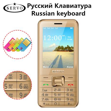 Quad Sim Cell phone Quad Band 2.8 inch 4 SIM cards 4 standby Phone Bluetooth Flashlight MP3 MP4 GPRS Russian Language keyboard