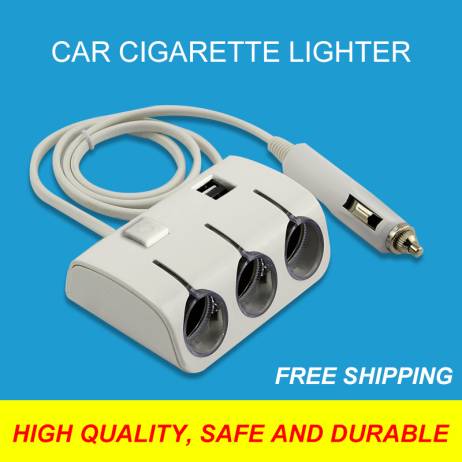 Universal Car Charger DC12V-24V USB Cigarettes 3 Way Car Lighter Socket Splitter Charger Power Adapter Vehicle Charging Tool