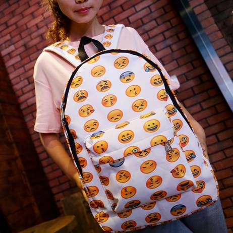 New 2016 Emoji Face Printing School Bag Smiley Backpack Smiling Book for teenagers girls High quality Shoulder Mochila Feminina