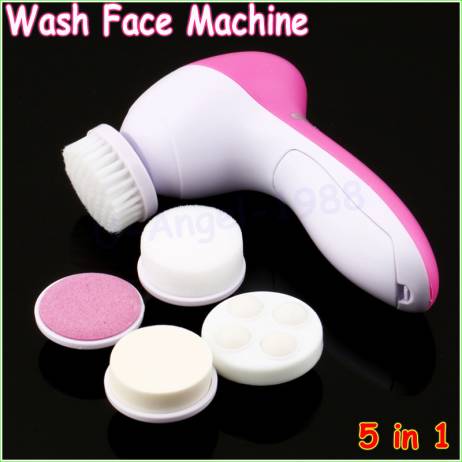 1pcs 5 in 1 Electric Wash Face Machine Facial Pore Cleaner Body Cleaning Massage Mini Skin Beauty Massager Brush Wholesale