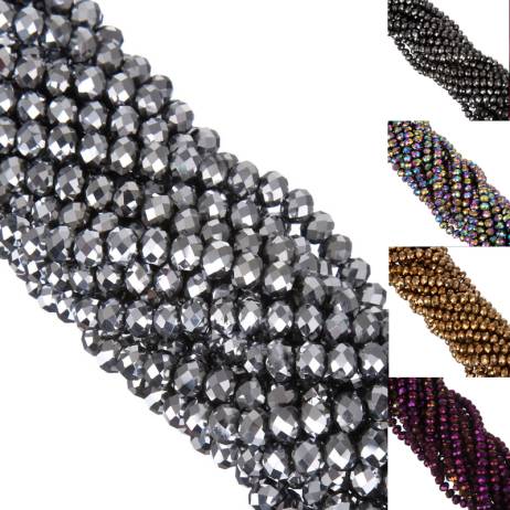New! 6MM 100pcs/lot Faceted Round Glass Bicone Spacer Rondelle Stand Beads DIY Jewelry Making Free Shipping