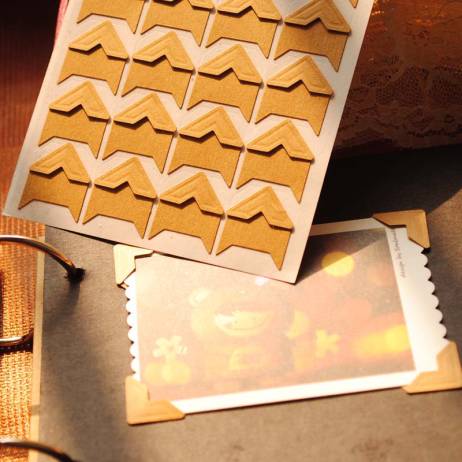 120 pcs/lot (5 sheets) DIY Vintage Corner kraft Paper Stickers for Photo Albums Frame Decoration Scrapbooking Free shipping 604
