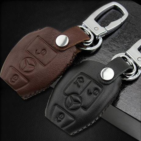 Mercedes Benz Car Key Cover Leather Case Mercedes Amg Cla Clk W124 W203 W211 W205 W220 W210 Auto Leather Key Cover Accessories