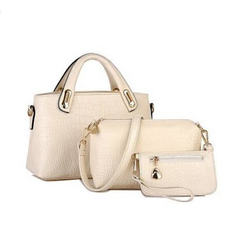 Famous Brands Handbags 2016 Luxury Elegant Female Big Bags Crocodile Women's PU Leather Handbag 3 Pcs/Set Women Messenger Bag