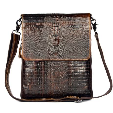 First Layer Cow Skin 100% Genuine Leather Bag For Men Crocodile Style Men's Business Messenge Bag Tablet PC handbag