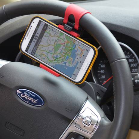 Car Phone Holder for Auto Steering Wheel Car Mount Holder Clip Buckle Socket for iPhone Samsung Mobile Phone,GPS,Mp3 under 5.6''