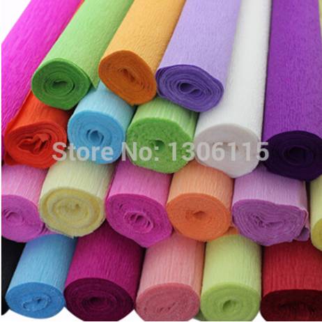 Free Shipping 250*50cm/Roll DIY Flower/ Gift Decoration Wrapping Packing Crepe Papers, Handmade Materials of Crinkled Paper
