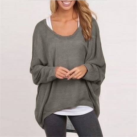 2016 Hot 9 Colors Spring Womens Blouse Fashion Batwing Long Sleeve Loose Tops Shirt Casual Blusas Tee Tops Plus Size S-3XL