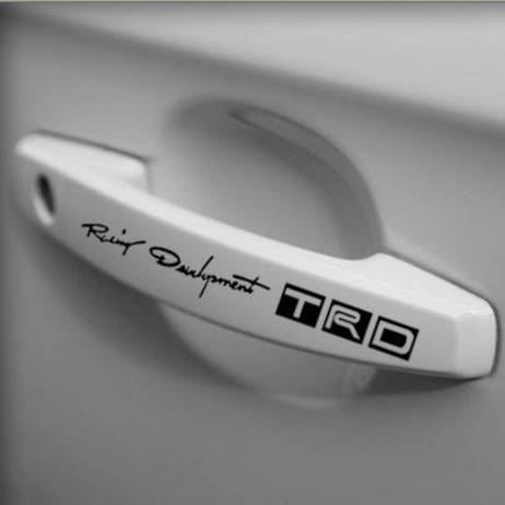 4Pcs/set 3colors TRD Car Sticker Car Styling Auto Car Handle Stickers Decals Reflective White car Accessories