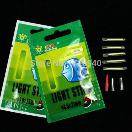 Free Shipping 25pcs or 50Pcs Fishing Night Fluorescent Light Float Glow Stick Lightstick 4.5*37mm and 3.0*25mm