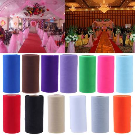 26.7X15cm Colorful Tissue Tulle Roll Spool Craft Wedding Party Decoration Organza Sheer Gauze Element Table Runner Top quality