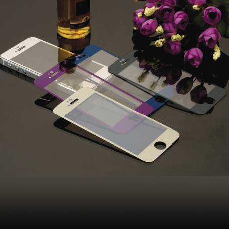 Front+Back Tempered Glass For iPhone 5 5S 4inch Full Cover Mirror Effect Color case Protective Film for For Apple 4 4s 3.5inch