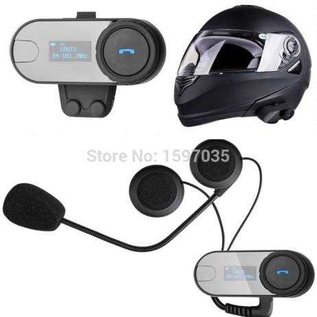 2015 New Updated Version!!1PCS (3280ft) BT Bluetooth Motorcycle Helmet Intercom Interphone Headset with LCD screen + FM Radio