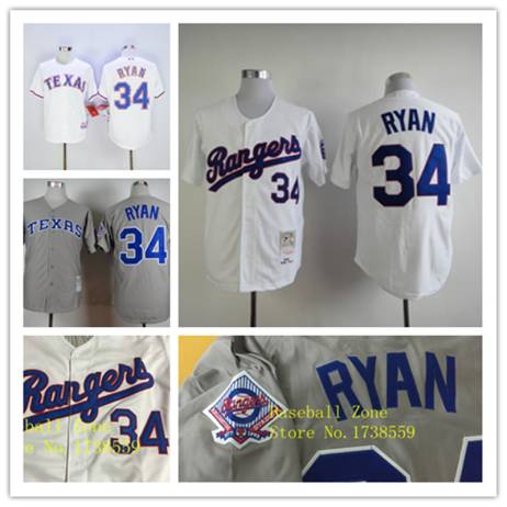 Cheap Texas Rangers Jersey #34 Nolan Ryan Authentic Baseball Jerseys,All Stitched,Best Quality,Size S-XXXL,Mix Order