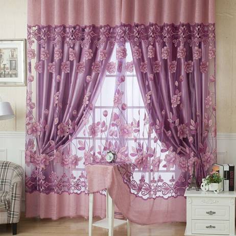 Free shipping Luxurious Upscale Jacquard Yarn Curtains Tulle Voile Door Window Curtains Living Room Bedroom Decor MTY3