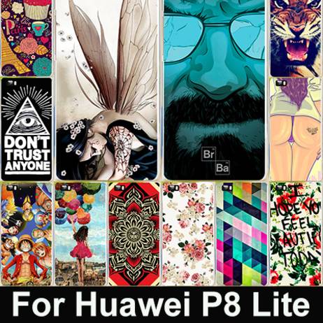 Cute Cartoon Painted Mobile Phone Case Huawei p8 Lite Colorful Protective Case Capa Funda For Huawei Ascend P8 Lite 5.0 inch