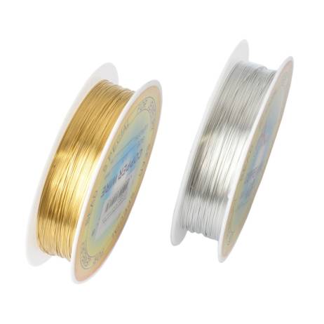 0.25/0.3/0.4/0.5/0.6/0.7/0.8/1mm 1 Roll Alloy Cord Silver Gold Plated Craft Beads Rope Copper Wires Beading Wire Jewelry Making